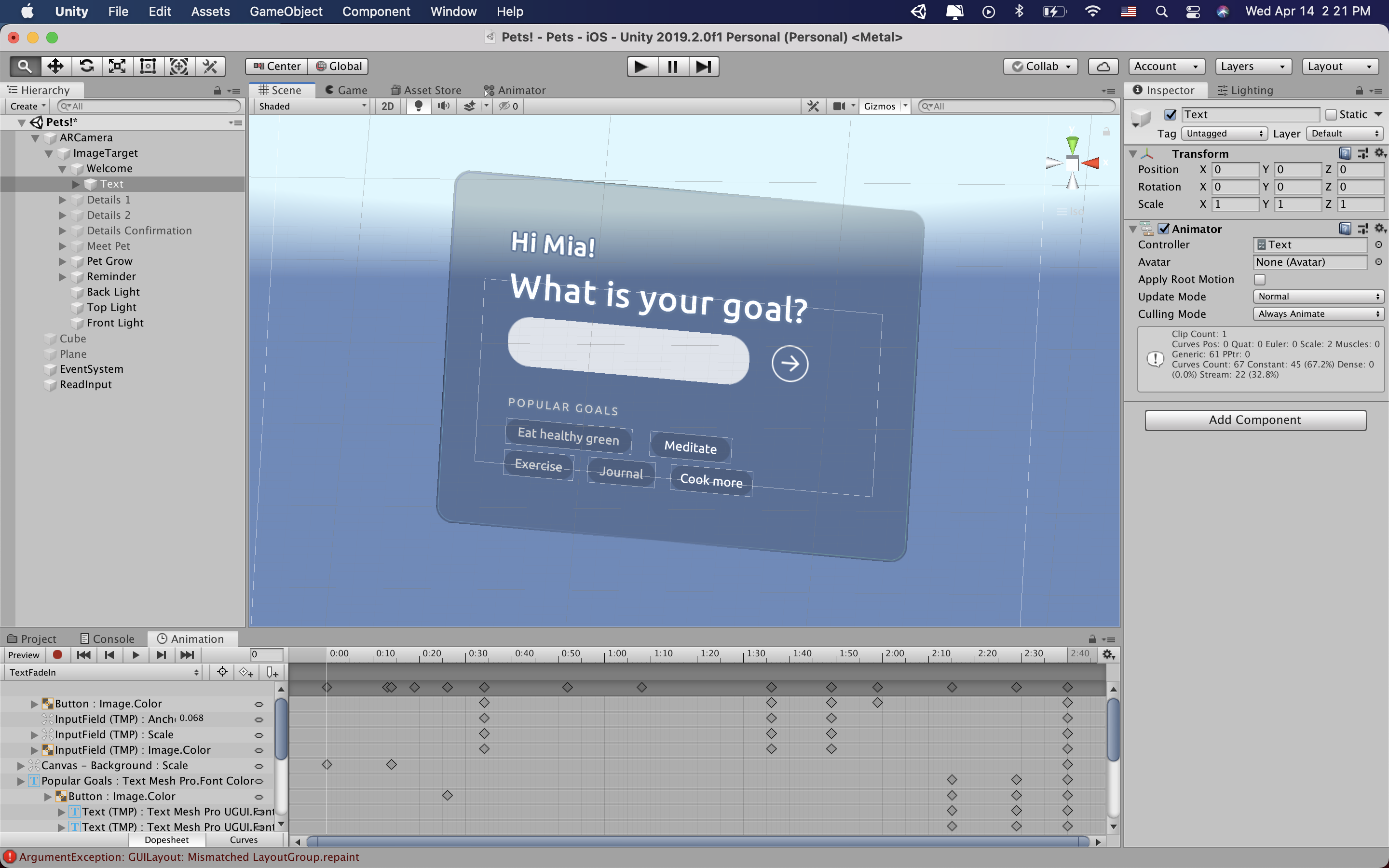 Unity work in progress