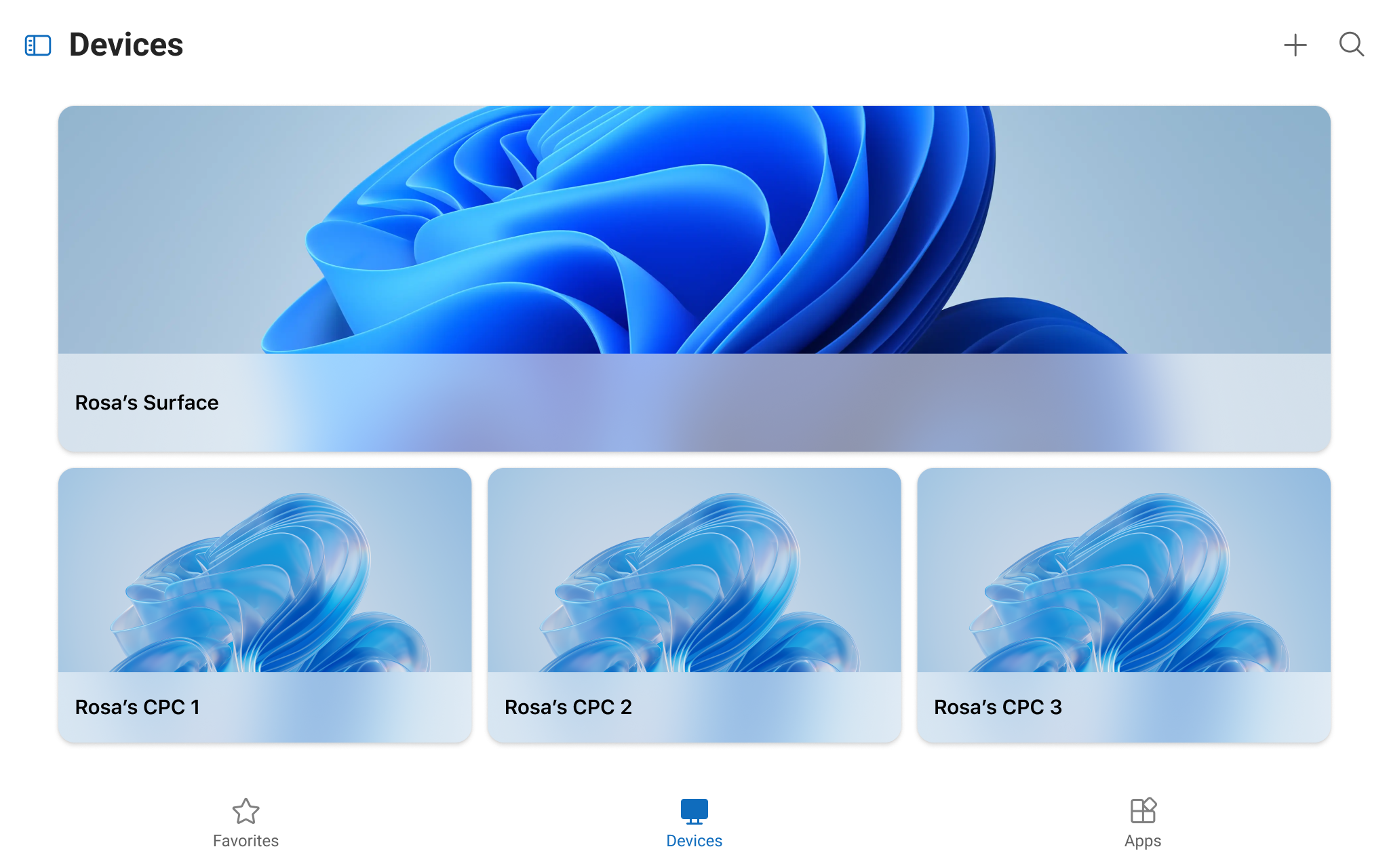 Windows App Home signed in